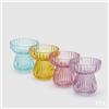 Enzo De Gasperi EDG Enzo De Gasperi Vaso Righe Biforma 11x11cm Vetro Azzurro