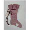 Sara's Idea calza befana mignon in velluto rosa 14x22