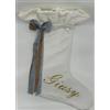 Sara's Idea calza befana media in velluto bianco con rouche 27x48 con personalizzazione