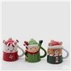 Enzo De Gasperi Edg Enzo De Gasperi Tazze natalizie in ceramica 3 fantasie assortite da caffe' d6 h8