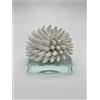 SARA'S IDEA RICCIANE' SU BASE CRISTALLO 7.5X7.5X6.5 COLORE BIANCO