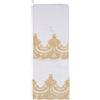 SARA'S IDEA SET ASCIUGAMANO CON OSPITE IN SPUGNA BIANCO CON PIZZO REBRODET GOLD CON SCATOLA