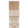 SARA'S IDEA SET ASCIUGAMANO CON OSPITE IN SPUGNA TORTORA CON PIZZO FIORI CON STRASS CON SCATOLA
