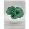 CHIARAELA SCULTURA CORALLO PICCOLO ORIZZONTALE VERDE MARINO SU BASE CRISTALLO 5X5X15