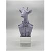 CHIARAELA SCULTURA GIRAFFA LILLA SU BASE CRISTALLO 8X24