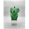 CHIARAELA SCULTURA ELEFANTE GRANDE VERDE BOSCO SU BASE CRISTALLO 8X24