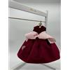 Sara's Idea vestitino big dolls velluto bordeaux con gruccia e sali profumati con fiocco nastro h 24 con armadietto