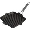 STAUB Bistecchiera in Ghisa con Manico in silicone, Adatta per Induzione, Quadrata 24 cm, Nero