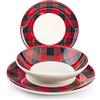 H&H Scotland Servizio Tavola, 18 Piatti, in Stoneware, Natale, Festività