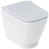 Geberit - Vaso a pavimento a cacciata Geberit Smyle Square a filo parete con sedile del vaso e coperchio avvolgente 500829001