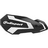 POLISPORT 8308200006 - Paramani MX FLOW 1 punto di fissaggio MX-Style in plastica con kit di montaggio incluso compatible con motocicletas KTM, GAS GAS, Husqvarna, Sherco en color nero/bianco