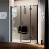 Idralite Porta Doccia 120CM H190 Vetro Trasparente mod. Flip Black Anta + Fisso