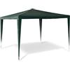 Relaxdays Gazebo da Giardino, Tenda per Esterni Quadrata, con Tetto, 100% PE e HxLxP: 2,5x3x3 m, Festival, Verde
