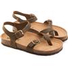 Bioline-Saty Bioline 228 Ingrassato Marrone Sandalo Infradito Marrone Donna
