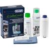 De'Longhi Coffe Care Kit DLSC306, Set per la Manutenzione delle Macchine da Caffè con Filtro dell'Acqua, EcoDecalk Decalcificante, Eco Multi Clean, Panno In Microfibra, Test Durezza dell'Acqua