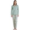 Noidinotte; more than pyjamas Noidinotte - Pigiama Donna in Cotone con Top Manica Lunga e Pantalone con Polsini Articolo Cherry Bloom - XL Verde
