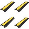 VEVOR Canalina Passacavi Elettriche 4 Pezzi 103x25,5x5 cm Pedane Passacavo A Pavimento In Gomma 2 Slot Capacità 40T Passacavo Per Pavimento Con 2 Canali