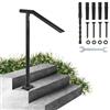 VEVOR Corrimano per Scale Gradino Esterno Installazione a Terra, Altezza 102 cm per Ringhiera in Acciaio Nero a 1-3 Gradini, Corrimano di Sicurezza 150 kg Uso in Corridoio Giardino Balcone Portico