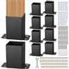 VEVOR Confezione di Supporti 10 Pezzi per Pali in Legno 101,6 x 101,6 mm, Base per Pali Interni 91 x 91 mm in Acciaio a Carbonio per Ancoraggio Pali in Legno Ringhiere, Corrimano di Terrazze, Portici