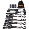 VEVOR Kit Cinghie a Cricchetto Ancoraggio 4 Pezzi, Resistenza Rottura max. 2362 kg, Cinghie di Tensione0,04x2,4 m con Cricchetto e Gancio per Motociclette, Biciclette, Traslochi Rimorchio Portapacchi