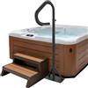 VEVOR Corrimano per Vasca Idromassaggio Altezza Regolabile 122,92-160 cm, Ringhiera Maniglia Laterale Vasca da Bagno SPA in Alluminio Girevole 360° Capacità Carico 272kg con Base per Interni Esterni