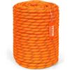 VEVOR Corda in Poliestere Doppia Intrecciata 12,7 mm x 67,06 m Corda per Arrampicata all'Aperto 48 Fili 35,58 kN di Resistenza alla Rottura, per Escursionismo, Campeggi, Salvataggio, Arancione/Nero