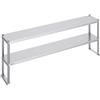 VEVOR Scaffale a Doppio Piano 305 x 1829 x 600 mm Scaffale in Acciaio Inossidabile a Doppio Livello, Altezza Regolabile, Tavolo da Lavoro di Preparazione per Scaffale per Cucina, Ristorante, Officina
