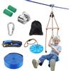 VEVOR Kit Zipline da 15,8m Fino a 149kg, Zipline per Cortile Esterno, Intrattenimento per Parco Giochi con Zipline, Imbracatura di Sicurezza in Nylon, Sedile e Manubrio