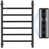 VEVOR Scaldasalviette Termoarredo, Portasciugamani Riscaldato con 6 Barre, Scaldasalviette Impermeabile con Timer e Display LED, 5 Livelli di Temperatura Regolabili, Montaggio a Parete, Nero