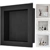 VEVOR Nicchia da Incasso per Bagno Doccia Quadrata 10 x 40,64 x 40,64cm, Nicchia Doccia da Parete in Plastica XPS Impermeabile, Nicchia da Incasso a Parete per Sapone da Bagno con Mensola Colore Nero