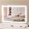 VEVOR Specchio per Trucco con Lampadine LED Porta USB Specchio per Trucco 3 Modalità di Illuminazione a Colori con Specchio Ingranditore 5X Rimovibile Controllo a Tocco Rotazione a 360° 797x547mm