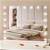 VEVOR Specchio per Trucco con USB Tipo C Lampadine LED Dimmerabile 3 Modalità di Illuminazione a Colori Specchio Ingranditore 5X Rimovibile Specchio Controllo a Tocco Rotazione a 360°, 797x597mm