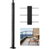 VEVOR Ringhiera per Recinzione da Balcone 1067x100x100 mm da Giardino Balcone Ponte in Acciaio Inox, Kit di Palo per Balaustrata da Terrazza, Nero, 1JZLGZXHS106AWJO6001V0