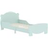 AIYAPLAY Lettino per Bambini con Testiera e Pediera a Orso e 2 Sponde Laterali, in Legno, 143.5x80x55 cm, Verde | Aosom Italy