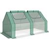 Outsunny Serra per Orto con 2 Porte e 2 Finestre Avvolgibili, in Acciaio e Copertura in PE Anti-Raggi UV, 180x90x90cm, Verde | Aosom Italy