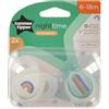Tommee Tippee Night Succhietto, 2 Pezzi, Multicolore, 6-18 Mesi