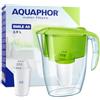 AQUAPHOR Smile Caraffa Filtrante per Acqua + 1 filtro A5 (350L) - Brocca da Capacità di 2,9L - Verde