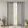 Madison Park Tenda Singola per Finestra, con Stampa Traforata, 1 Pannello, con Occhielli nella Parte Superiore, per Soggiorno, Camera da Letto e dormitorio, Misto Poliestere, Grigio/Bianco, 241,3 x