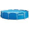 Intex 28210NP - Piscina Fuori Terra Metal Frame Rotonda, 6503 L, Acciaio e PVC, Blu, 366x76 cm