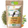 Origeens YERBA MATE BIO ALL'ARANCIA 200G | Yerba Maté Bio Non tostata, Foglie, senza gambi e senza polvere | Bevanda Energetica e Detox