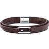 Tommy Hilfiger Bracciale da uomo in acciaio inox, pelle 32000627, misura unica, acciaio inossidabile; pelle