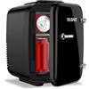 YASHE Mini frigo da camera, 4L frigorifero piccolo per la cura della pelle, 220V CA/12V CC, termoelettrico e scaldino per bevande, ufficio, dormitorio, auto, nero