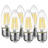 LVWIT Lampadina Filamento LED E27，4W Equivalenti a 40W, 470Lm, Luce Bianca Calda 2700K, LVWIT C35, Forma a Candela, Pacco da 6 Pezzi, Non dimmerabile