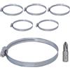 SKIR'CO (6 pezzi) Fascette stringitubo regolabili 130-150 mm, fascette stringitubo in acciaio zincato DIN 3017, fascette stringitubi, diametro regolabile