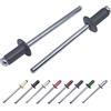 Marcopol (Confezione da 100 pz) Rivetti Ciechi Verniciati 4,0 x 8 mm, Testa a Cupola, DIN 7337, Rivetto in Alluminio e Mandrino in Acciaio, Pop (100, Grigio Antracite RAL 7016)