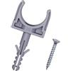 SKIR'CO Set di 16 fascette stringitubo in plastica per tubi da 20 mm, fascette stringitubo a U, fascette stringitubo, clip per tubi, viti incluse