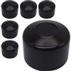 SKIR'CO 6 tappi rotondi in plastica nera per pali di recinzione, 40 mm, colore nero RAL 9005