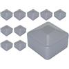 SKIR'CO (10 pezzi) Tappi per Pali da Recinzione, Quadrati 40 x 40 mm Tappi in Plastica Grigia per Pali da Recinzione, Colore Grigio finestra RAL 7040