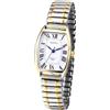 JewelryWe Coppia di orologi analogici al quarzo coppia orologio da polso classico rettangolare elastico in lega braccialetto partner amicizia con numeri romani/quadrante digitale oro/argento, 1-oro