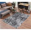 Serdim Rugs Serenity - Tappeti moderni astratti con graffiti contemporanei, 80 x 300 cm, colore: nero